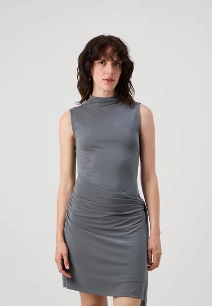 Платье из джерси SANDWASHED WRAP DRESS Good American, серый