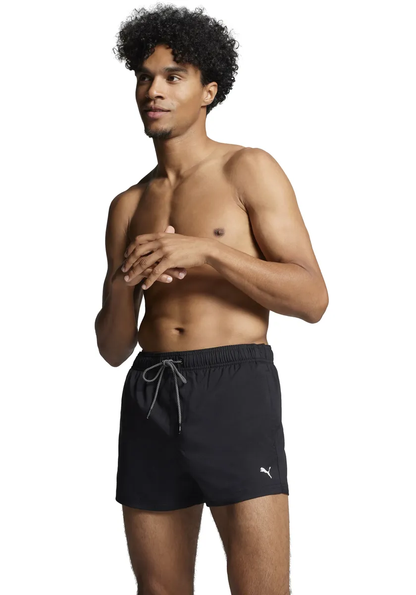 Купальные шорты PUMA с боковыми карманами и задним карманом на застежке-липучке, черный