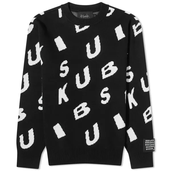 Ksubi Letters Crew Knit Свитер, черный