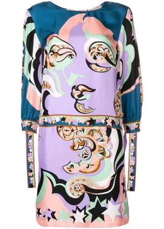 Emilio Pucci multi printed cuffed shift dress