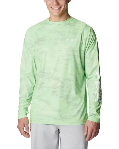 Рубашка Columbia PFG Terminal Deflector Printed Long Sleeve, цвет Green Mamba PFG Camo