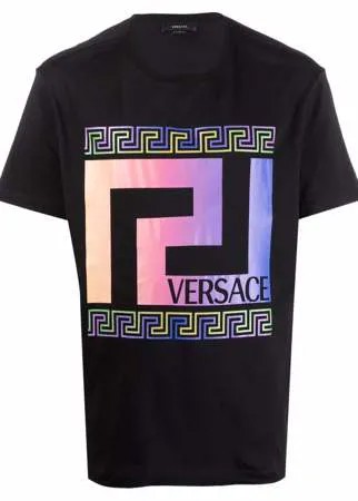 Versace футболка с логотипом и принтом Greca