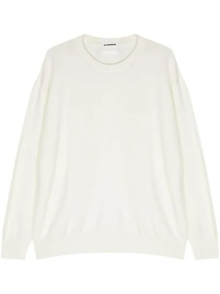 Jil Sander шерстяной джемпер тонкой вязки, белый