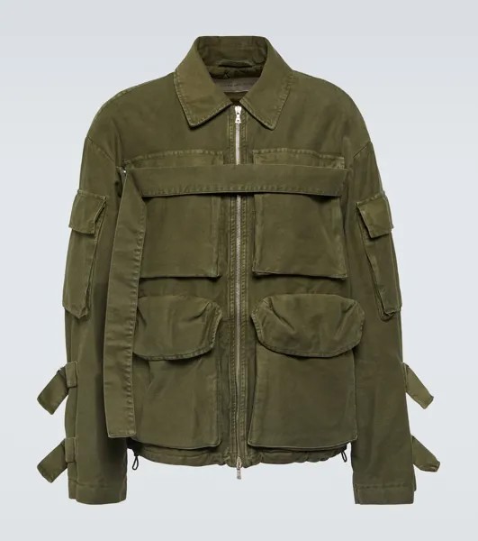 Хлопковая куртка карго Dries Van Noten, зеленый