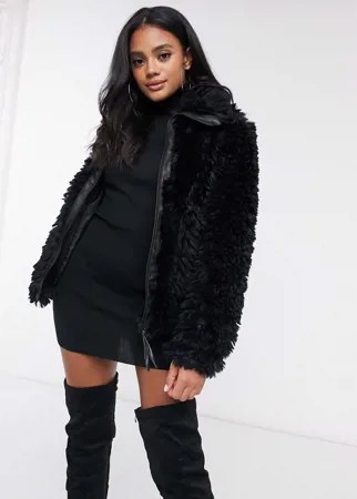 Черное пальто oversized Missguided-Черный цвет