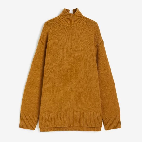 Свитер H&M Oversized Turtleneck, горчичный