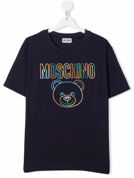 Moschino Kids футболка с вышивкой Teddy Bear