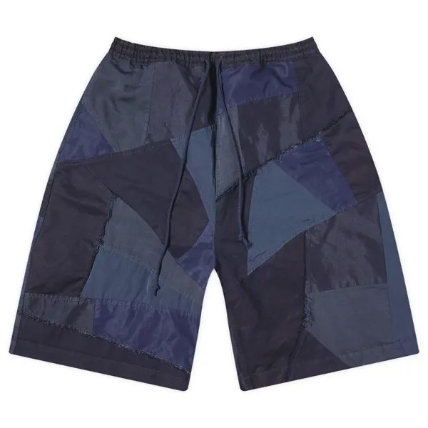 Шорты Comme Des Garçons Homme Garment Dyed Patchwork Short, цвет Navy Mix