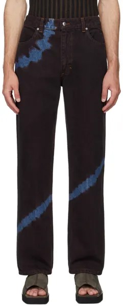 Прямые джинсы коричневого и индиго Eckhaus Latta, цвет Rope