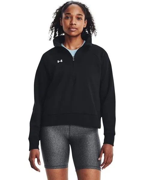 Толстовка Under Armour Rival Fleece 1/2 Zip, цвет Black/White