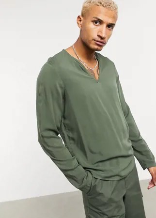 Рубашка из вискозы цвета хаки ASOS DESIGN-Зеленый цвет