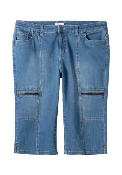 Узкие джинсы-капри в стиле карго sheego, цвет Blue Bleached Denim