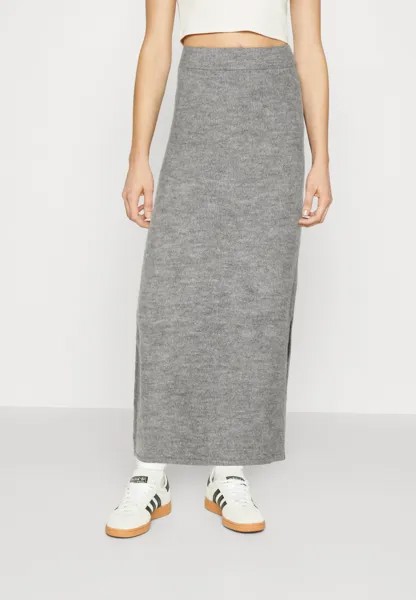 Юбка JDY JDYLIBBY LONG SLIT SKIRT, цвет medium grey melange