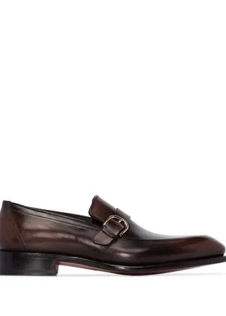 Santoni туфли монки с пряжками