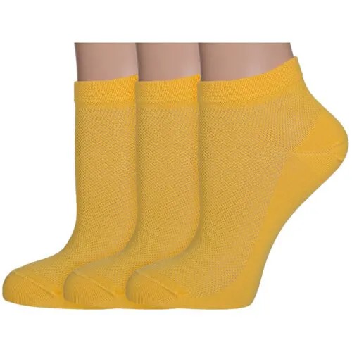 Носки LorenzLine, 3 пары, размер 23 (36-37), желтый