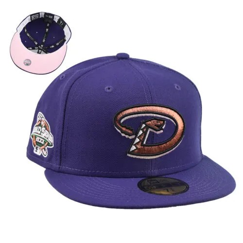 Мужская кепка New Era Arizona Diamondbacks World Series 2001 59Fifty фиолетово-розовая