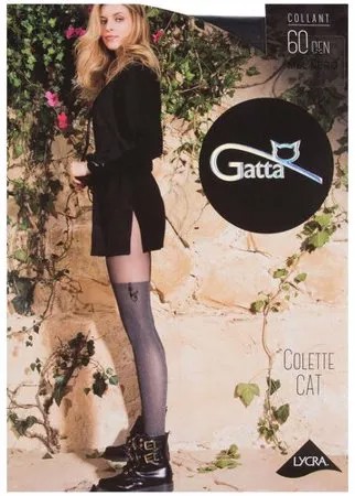 Колготки Gatta Colette cat 04, 60 den, размер 2S, Melange nero (серый)