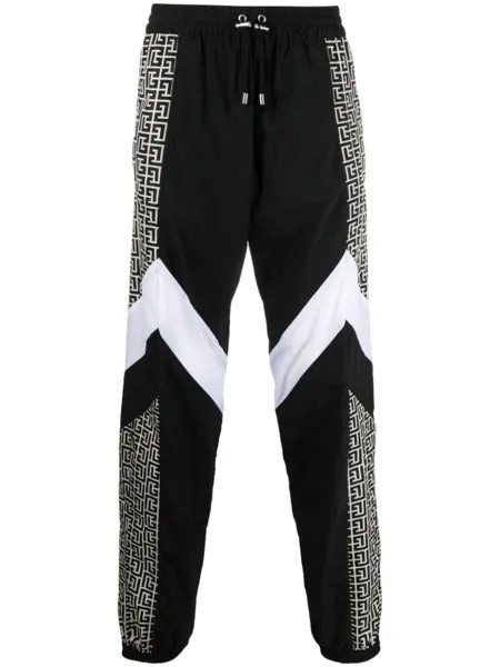 Balmain спортивные брюки с монограммой, черный