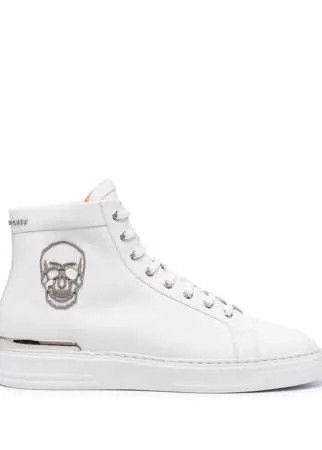 Philipp Plein высокие кеды с декором Skull