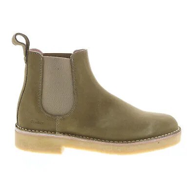 Clarks Desert Chelsea 2 26160218 Мужские зеленые замшевые ботинки челси без шнуровки