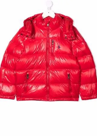 Ralph Lauren Kids пуховик с вышитым логотипом