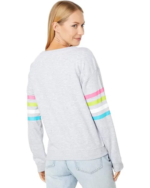 Толстовка U.S. POLO ASSN. Stripe Logo Pullover Crew Neck Sweatshirt, цвет Heather Light Grey