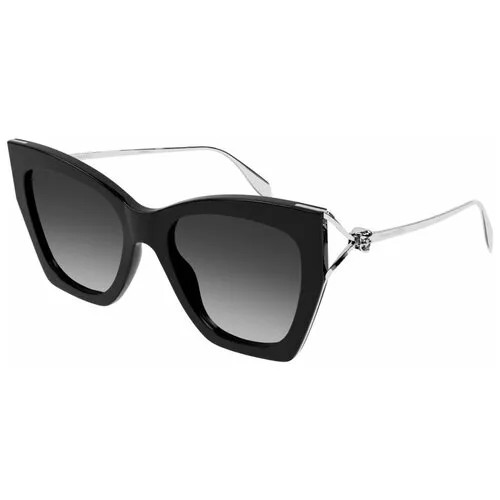 Солнцезащитные очки Alexander McQueen, черный, серебряный