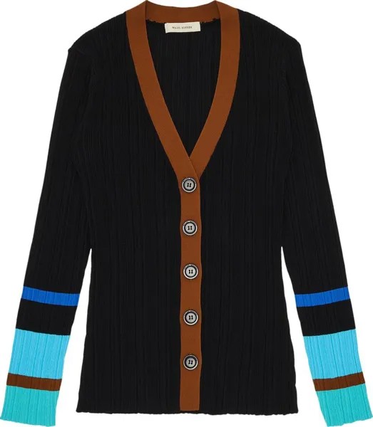 Кардиган Wales Bonner Knit Cardigan Black Multicolor, черный