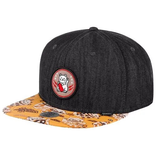 Бейсболка DJINNS арт. 6P SB LuckyCat Linen Rev. (черный), размер UNI