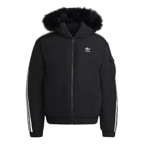 Куртка зимние оригинальные бомбер куртка Adidas, черный