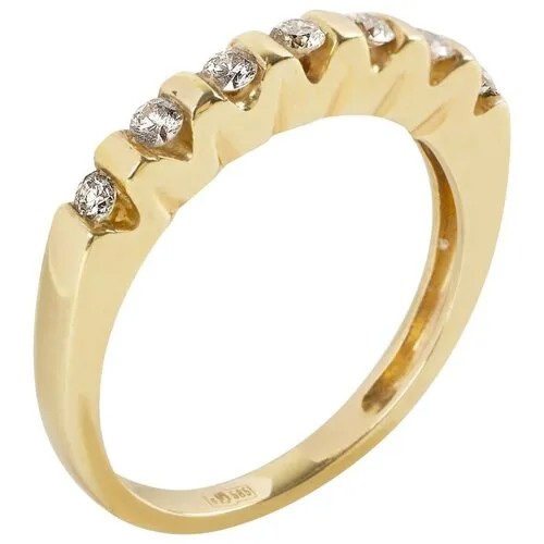 Кольцо с 7 бриллиантами из жёлтого золота 2000000098463 17.5