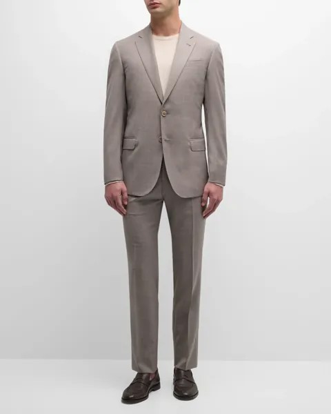Мужской шерстяной костюм в клетку Emporio Armani, цвет Multi