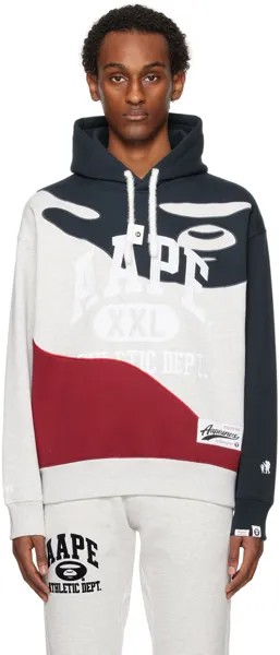 Серый худи с вышивкой Aape By A Bathing Ape