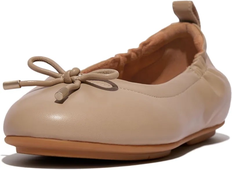 Балетки Allegro Bow Leather Ballerinas FitFlop, цвет Latte Beige