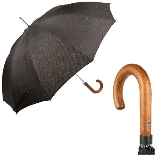 Зонт-трость M&P, полуавтомат, купол 115 см., 10 спиц, деревянная ручка, система «антиветер», черный