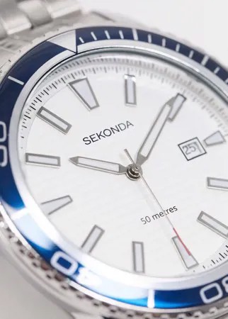 Серебристые часы-браслет в синем футляре Sekonda-Серебристый