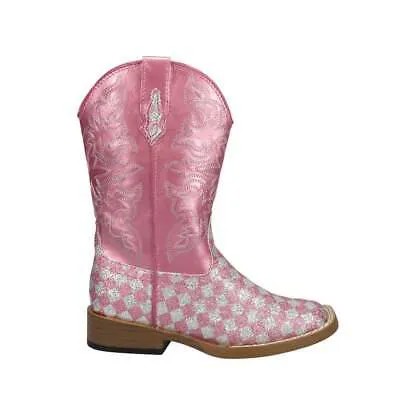 Розовые повседневные ботинки Roper Checkered Square Toe Cowboy Youth Girls 09-018-1901-002
