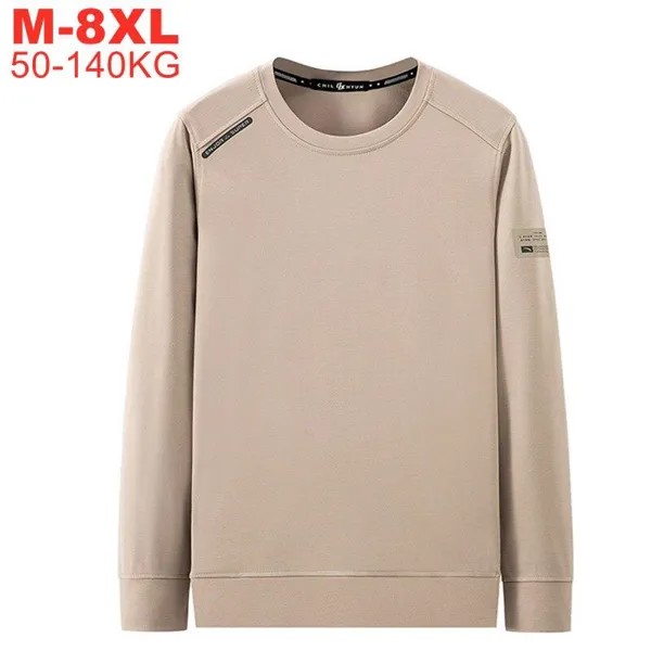 Повседневные толстовки Мужские сплошные цвета Big 8xl 7xl 6xl 5xl Весна Осень Мода Пуловеры Мужчины Большой Размер Мужчины Толстовки Толстовки