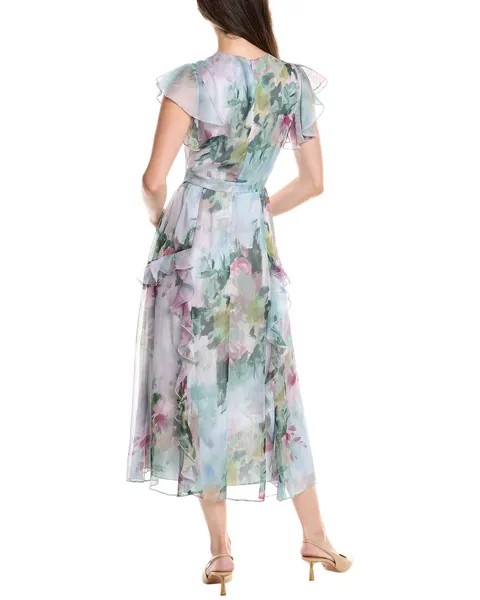 Платье миди с оборками и водопадом Ted Baker, серый