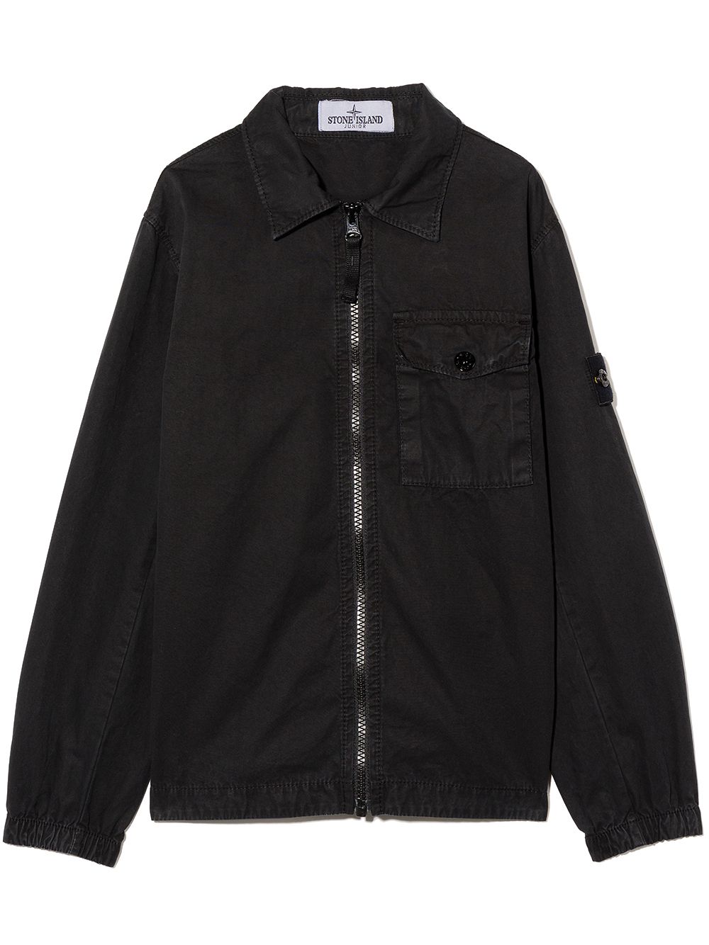 Stone Island Junior куртка на молнии с нашивкой Compass