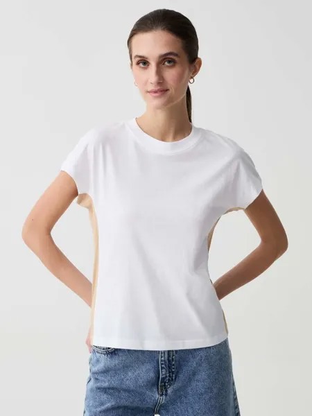 Футболка с контрастными полосками Ovs, цвет optical white