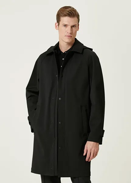 Шерстяное пальто с капюшоном Beymen Collection, черный