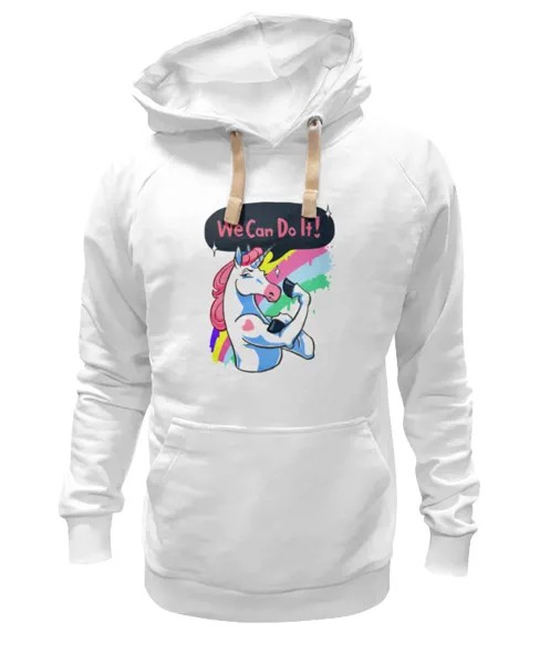 Худи Printio We can do it! (unicorn) белое 2XL