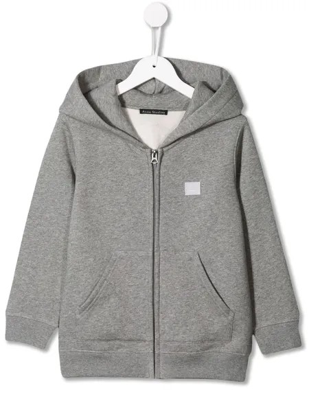 Acne Studios Kids худи на молнии с нашивкой-логотипом