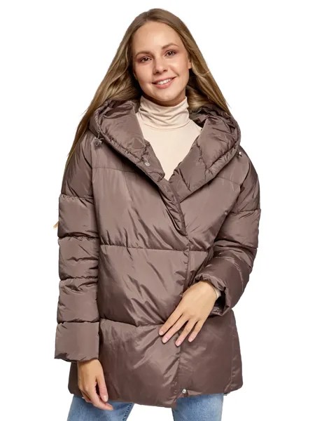 Куртка женская oodji 10208004 коричневая 40/170