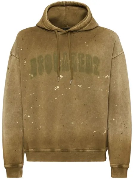 Dsquared2 худи с логотипом, коричневый