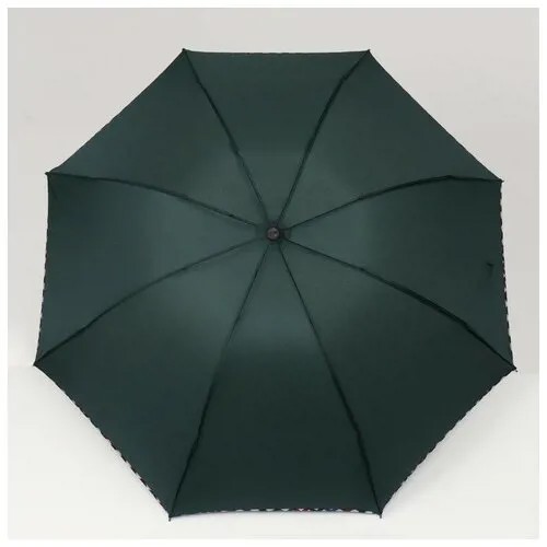 Зонт жен мех R47,5 3сл 8спиц П/Э Однотонный с оконт руч прям зелен пакет
