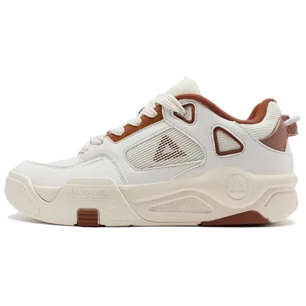 Кроссовки PEAK The State Is Extremely High Skateboarding Shoes Women's Low-top Canvas White/brown, белый
