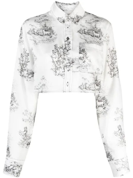 Coperni укороченная рубашка с принтом Toile De Jouy, белый