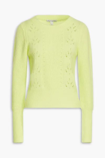 Неоновый кашемировый свитер в рубчик AUTUMN CASHMERE, зеленый